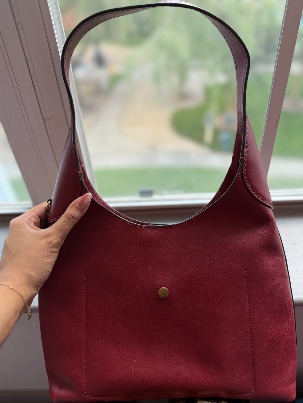 Coach Brooklyn 28 Shoulder Bag Like New Dark Ruby Brass Leather - Picture 2 of 10